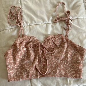 SHEIN Dusty Pink Floral Tank Top